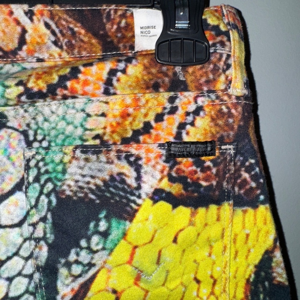 Hudson Nico Mid Rise Super Skinny Milky Way Multicolor Snakeskin Design Size 25 - Picture 8 of 9